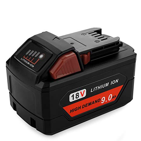 ANTRobut 9000mAh 18V 48-11-1890 Milwaukee 18v Red Lithium-Ion Battery Replacement for Milwaukee 18 volt High Demand 9.0Ah Cordless Power Tools Battery