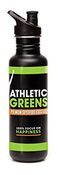 Athletic Greens Klean Kanteen, Large Mouth Bottle with Sport Cap, 27 oz
