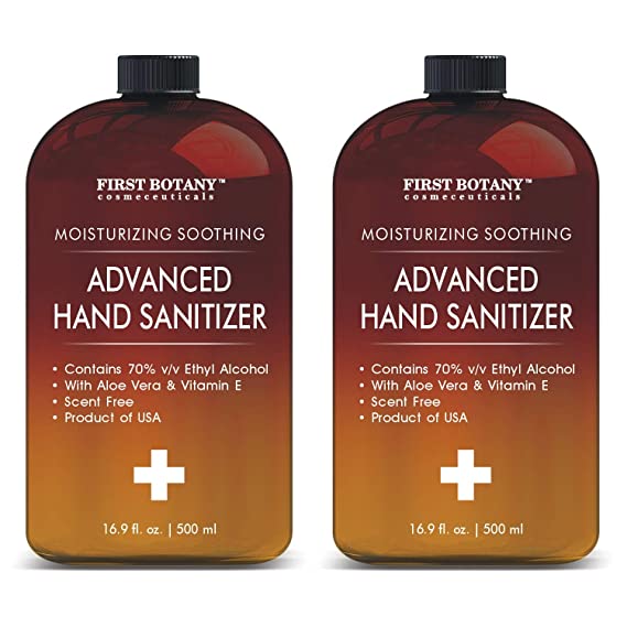 70% Alcohol Hand sanitize Gel - (2 Pack of 16.9 fl oz), Infused with Aloe Vera Gel, Kills 99.99% Germs No Water Required, Hand Wash Quick Drying Hand Sanitizing Washless Liquid Hand Gel