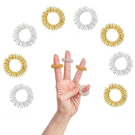 Kasmena 20Pcs Acupressure Massage Rings for Kids and Adults