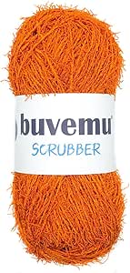 Scrubber Yarn for Crocheting Knitting Dishcloths Washcloths Crafty Items, 100 Gram (3.53 Ounces) 88 Yards (80 Meters) (Orange)