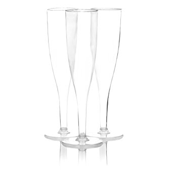 Party Essentials N525 Hard Plastic 1 Piece Champagne Flute, 5-Ounce Capacity, Clear (Case of 100)