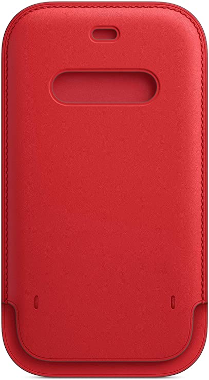 Apple Leather Sleeve with MagSafe (for iPhone 12, 12 Pro) - (Product) RED