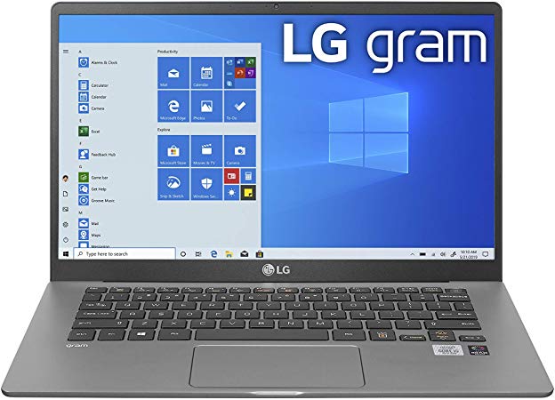 LG Gram Laptop - 14" Full HD IPS Display, Intel 10th Gen Core i7-1065G7 CPU, 16GB RAM, 512GB M.2 NMVe SSD, Thunderbolt 3, 18.5 Hour Battery Life - 14Z90N (2020)