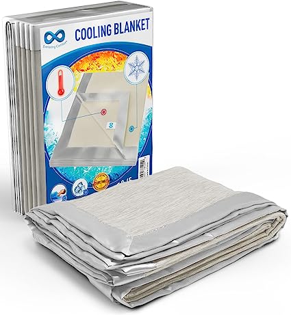 Everlasting Comfort Cooling Blanket for Hot Sleepers - Dual Sided Bamboo Summer Blanket Reduces Body Temperature up to 10 Degrees in Under 5 Minutes - Light Cooling Throw Blanket for Sleeping (60x80)