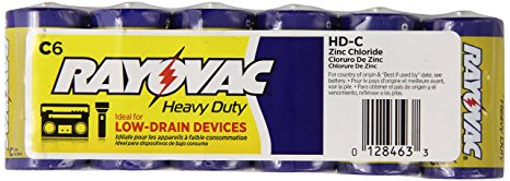 Rayovac Heavy Duty Batteries, Size C,  HD-CD, 6-Pack