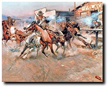 Charles Marion Russell Smoke of a 45 Cowboys Wild West Wall Decor Art Print Poster (16x20)