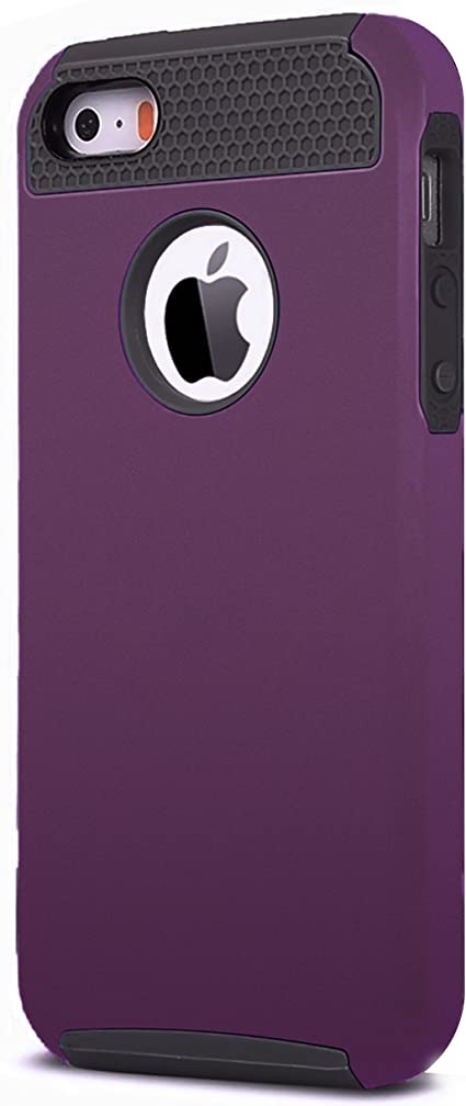 Ailun Case for iPhone 5s iPhone Se(2016) iPhone 5 Soft TPU Bumper Hard Shell Solid PC Back Shock Absorption Hybrid Dual Layer Slim Cover Purple