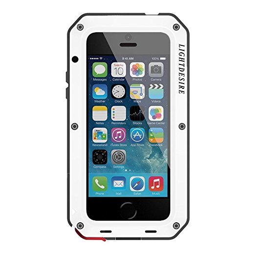 iPhone 6S Plus Case, LIGHTDESIRE [Newest] Aluminum Alloy Protective Metal Extreme Water Resistant Shockproof Military Bumper Heavy Duty Cover Shell Case [White] for iPhone 6 Plus/6S Plus