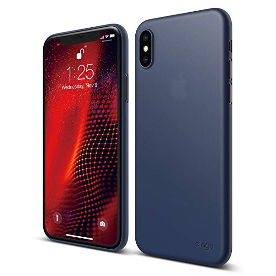 elago Inner Core Series iPhone Xs case [Jean Indigo] - [Thinnest and Lightest][Support Wireless Charging][Only Protects Against Scratches] Compatible with iPhone Xs (2018)