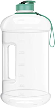 2.2L 75oz Half Gallon Water Jug with Carry Loop Dishwasher Usable Container Large Capacity Canteen BPA Free Leak-Proof Big Reusable Sports Water Bottle for Gym Fitness Athletic