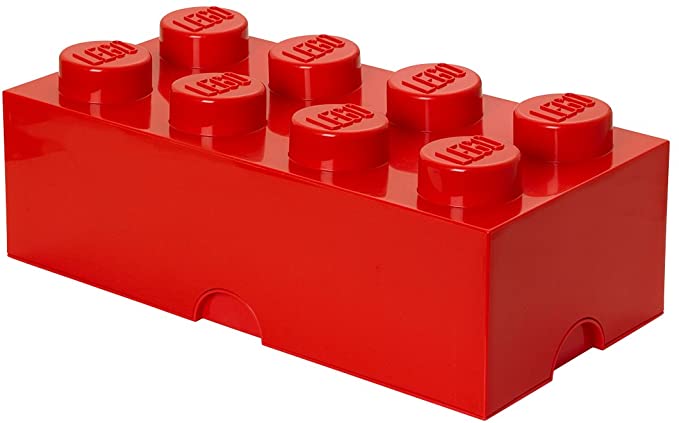 LEGO Storage Brick 8 Knobs, Stackable Storage Box, 12 l, Red