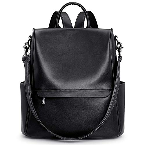 S-ZONE Women Leather Backpack Purse Ladies Antitheft Travel Shoulder Bag