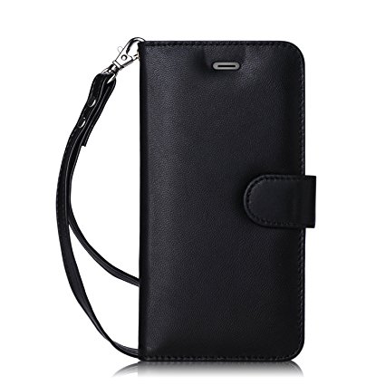 iPhone 6S Plus Case, iPhone 6 Plus Case, FYY [Top-Notch Series] Premium Genuine Leather Wallet Case Stand Cover for iPhone 6/6S Plus (5.5 inch) Black