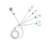 USB Charging Cable Premium Quality 4 in 1 Multi USB Charger Cable Adapter Connector with 8 Pin Lighting  30 Pin  Micro USB  Mini USB Ports for iPhoneiPad Air Mini iPodGalaxy and MoreBlue-39