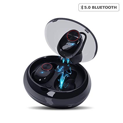 LKE Wireless Earbuds, Bluetooth Headphones, V5.0 in Ear Headphones 3D Stereo Sound, 18Hrs Play Time, Sports Earphones Headset, Built in Microphone & Dual Speakers with Charging Case