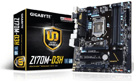 Gigabyte LGA1151 Intel Z170 Micro ATX DDR4 Motherboards GA-Z170M-D3H