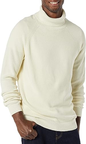 Amazon Essentials Mens 100% Cotton Rib Knit Turtleneck Sweater