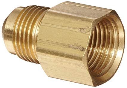 Anderson Metals Brass Tube Fitting, Coupling, 3/8" Flare x 1/2" Female Pipe