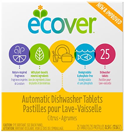 Ecover Automatic Dishwasher Soap Tablets, Citrus, 25 Count