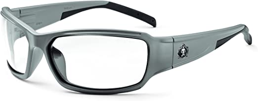 Ergodyne Skullerz Thor Anti-Fog Safety Glasses  - Matte Gray Frame, Clear Lens
