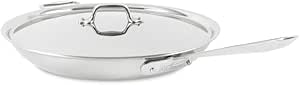 All-Clad D3 3-Ply Stainless Steel Fry Pan, 14 Inch, Induction, Oven Broiler Safe 500F, Lid Safe 350F, Pots and Pans, Cookware, Silver