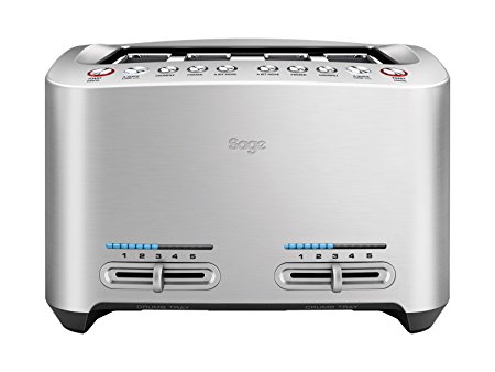 Sage by Heston Blumenthal BTA845UK the Smart Toaster 4 Slice Motorised Toaster - Silver