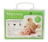 1 Softest Crib Mattress Protector Pad From Bamboo Rayon Fiber by Margaux and May - Waterproof Fitted Quilted Mattress Protector Pad for Your Crib High Absorbency and Stain Protection Baby Cover Made for Superior Comfort