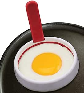 MSC International 17343 50666 Joie Eggy 3.5" Non-Stick Silicone Compact Egg Ring with Folding Handle, Assorted Colors