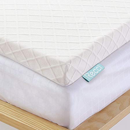 Recci 3in Memory Foam Mattress Topper Twin, Pressure-Relieving Bed Topper, Memory Foam Mattress Pad with Hypoallergenic Bamboo Cover - Removable & Washable, CertiPUR-US (Twin Size)