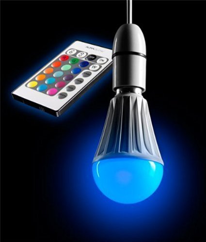 AURAGLOW 10w Remote Control Colour Changing LED Light Bulb B22, Super Bright Warm White Dimmable Version - 2nd Gen - AG176