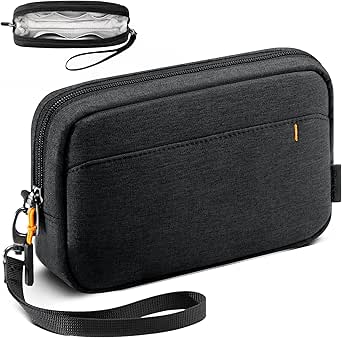 Inateck Electronics Organizer Travel Case, Water-resistant Cable Organizer Pouch, Portable Tech Pouch, Multi-purpose Accessories Carry Case for Cord, Charger, Cables, Phone, USB Drive, Black