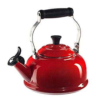 Le Creuset Enamel-on-Steel Whistling 1-4/5-Quart Teakettle, Cerise (Cherry Red)