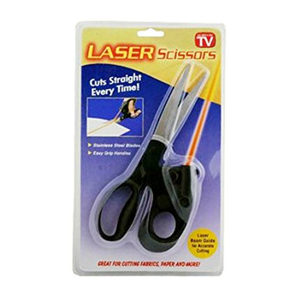 New Laser Guided Fabric Scissors Cuts Fast Straight Professional Straight Easy