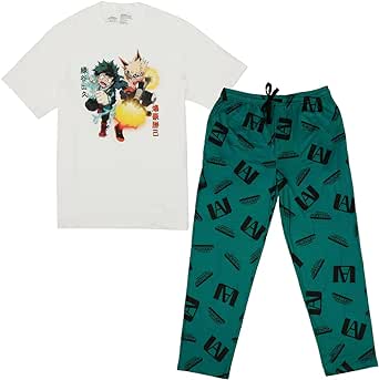 Bioworld My Hero Academia Deku & Bakugo Men's Sleep Set