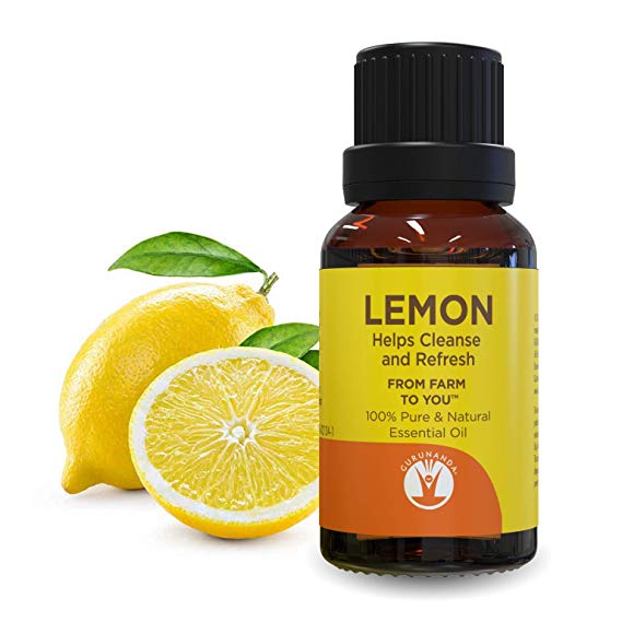 GuruNanda Lemon Essential Oil - Aromatherapy - GCMS Tested & Verified 100% Pure Essential Oils - Undiluted - Therapeutic Grade - 15 ml (5 Count)
