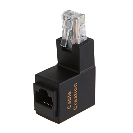 Ethernet Adapter, CableCreation Cat5e/Cat6 Up Angle Ethernet Adapter, 90 Degree and 270 Degree RJ45/8P8C Ethernet Female to RJ45/8P8C Male Adapter