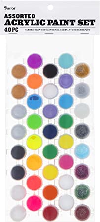 Darice 30074343 Acrylic Pot Set: Assorted Paints, 40 Colors, Multicolor