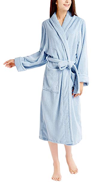Ink+Ivy Terry Cloth Robes for Women, 100% Cotton Bath Robe Women's Towel Robe - Kimono Collar Shower Robe