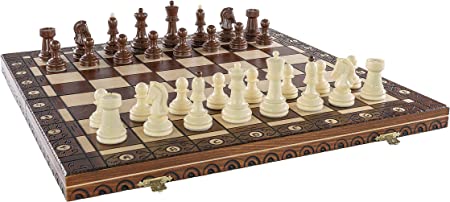 Chess and games shop Muba Dubrovnik Zagreb 6EF Handmade Wooden Chess Set 21 Inch Board with Standard Plastic Vintage Dubrovnik Zagreb Chessmen- Storage Box to Store All The Pieces