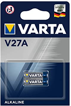 Varta Batteries Alkaline Button Cell V27A Button Cell Batteries Pack of 2 in Original Blister Packaging