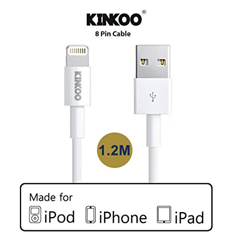 Kinkoo 4ft/1.2M Kinkoo Premium Quality MFi Lightning Sync & Charge Cable with ultra slim connector - White