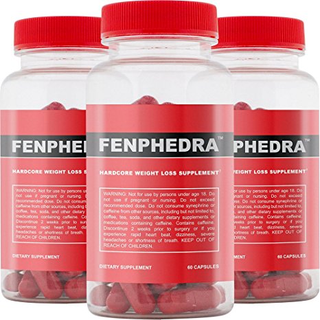 Fenphedra (60 Capsules) 3 Pack - Top Rated Diet Pill - Weight Loss Supplement