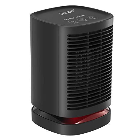 Space Heater, Veidoo 950W PTC Ceramic Heater Ultra Quiet Portable Electric Heater with Overheat Protection for Home and Office