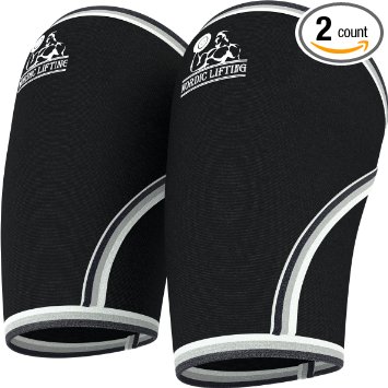 Elbow Sleeves (1 Pair) Support & Compression for Weightlifting, Powerlifting,Cross Training & Tennis -5mm Neoprene Sleeve for the Best Performance -Both Women & Men-by Nordic Lifting-1 Year Warranty