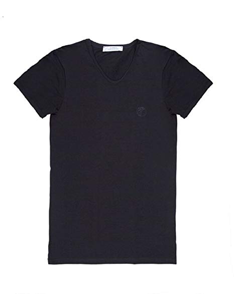 Versace Collection Men's Black Cotton V-neck Medusa Undershirt T-shirt Viovc01