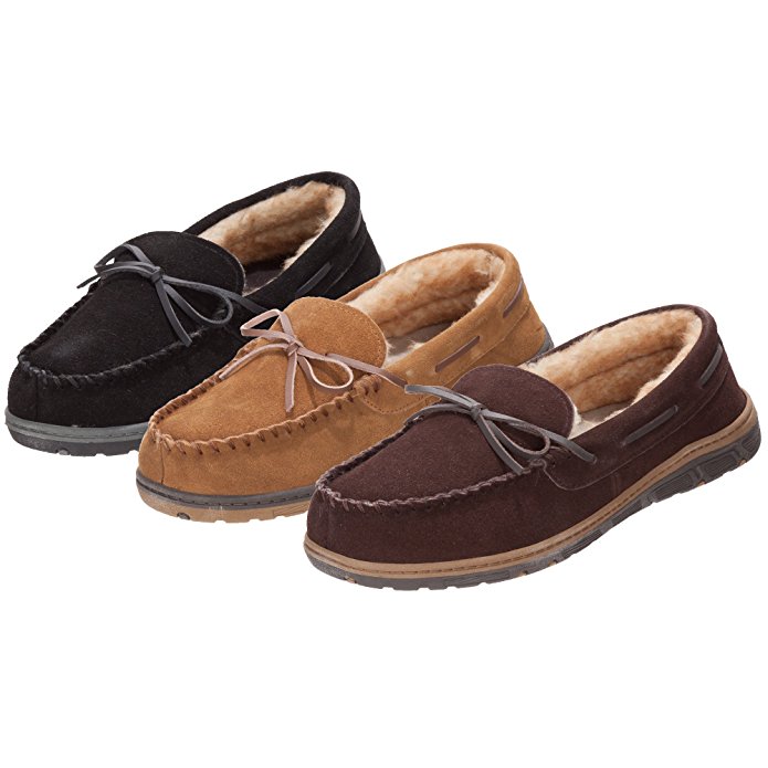 Rockport Indoor Outdoor Non Slip House Slipper Shoe - Genuine Suede Moccasin