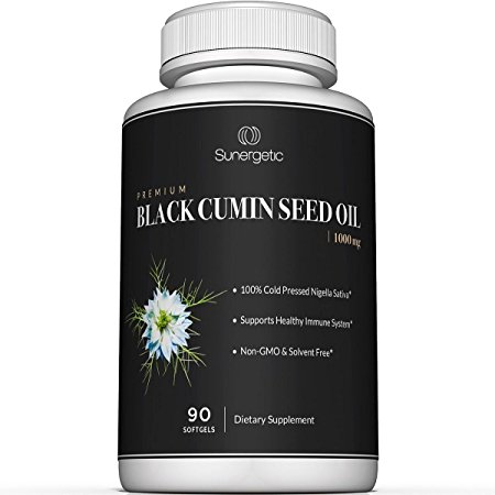 Premium Black Cumin Seed Oil Softgels – 1,000mg of Black Seed Oil Per Serving – Non GMO Cold Pressed Nigella Sativa – Includes Thymoquinone & Omega’s - 90 Softgels