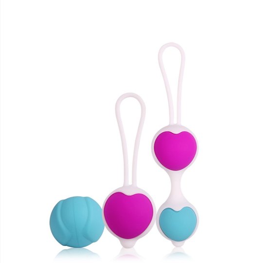 2015 Medical Grade Silicone Duotone Ben Wa Balls with String for Kegel Exercises Beginners to Advanced Enhanced Bladder Control, Increased Sexual Intimacy, Vagina Wall and Pelvic Floor Strengthening