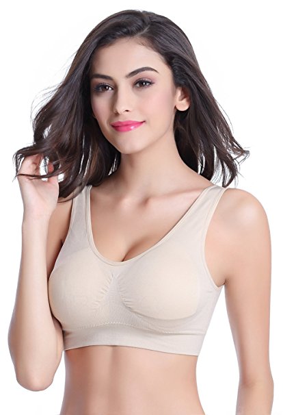 BoHong Seamless High Impact Support Underwire Free Yoga Sports Bra Padded for Women